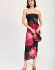 Emory Park Floral Tube Midi Dress