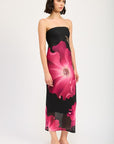 Emory Park Floral Tube Midi Dress