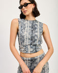 Emory Park Pleated Tie Back Top