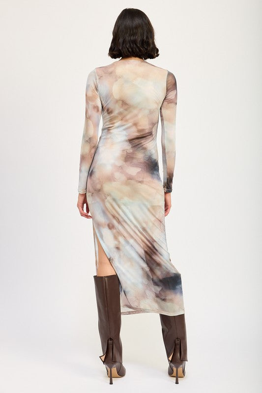 Emory Park Long Sleeve Maxi Dress with Slit