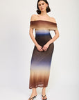 Emory Park Off Shoulder Ombre Midi Dress