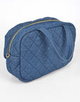 Quilted Denim Weekender Gym Bag