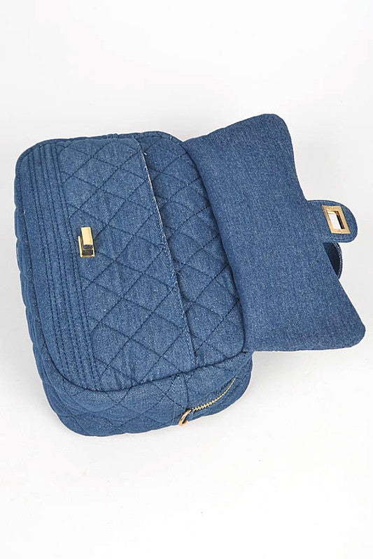 Quilted Denim Weekender Gym Bag