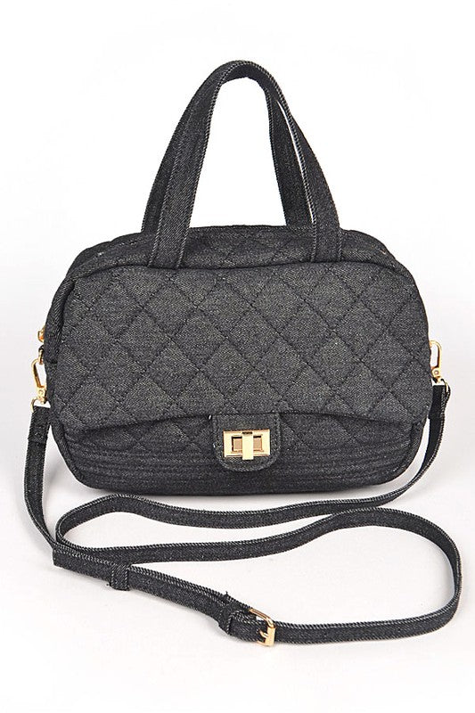 Quilted Denim Weekender Gym Bag