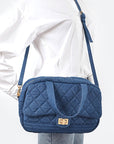 Quilted Denim Weekender Gym Bag