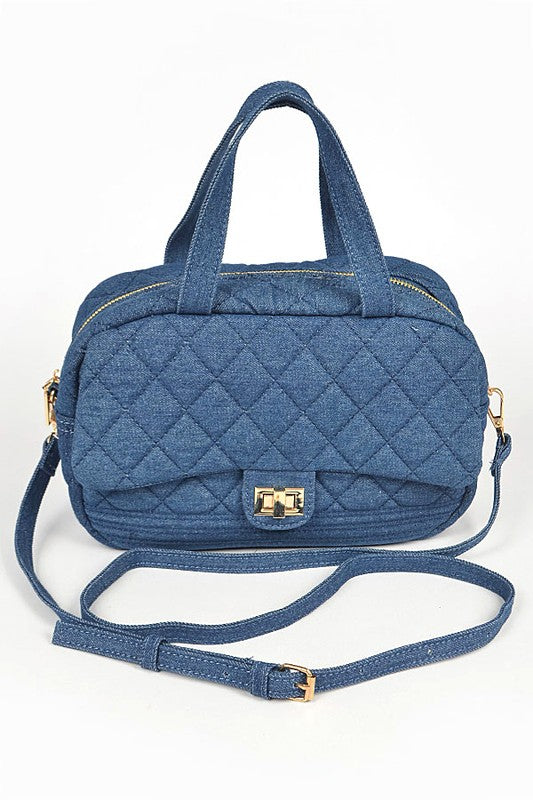 Quilted Denim Weekender Gym Bag