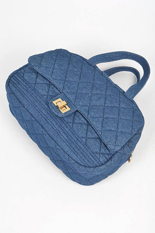 Quilted Denim Weekender Gym Bag