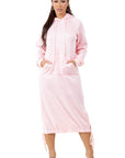 Light Pink Fashion Long Maxi Hoodie Dress by Claude