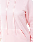 Light Pink Fashion Long Maxi Hoodie Dress by Claude