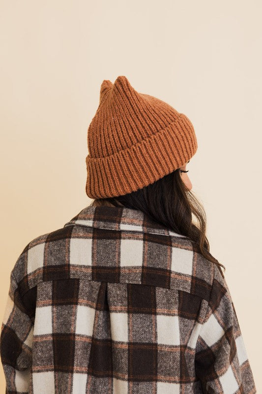 Chill Vibes Soft Ribbed Squared Face Beanie