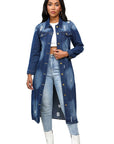 Women's Maxi Long Denim Jacket by Claude