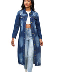 Women's Maxi Long Denim Jacket by Claude