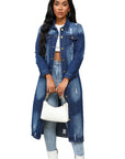 Women's Maxi Long Denim Jacket by Claude