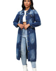 Women's Maxi Long Denim Jacket by Claude