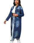 Women's Maxi Long Denim Jacket by Claude