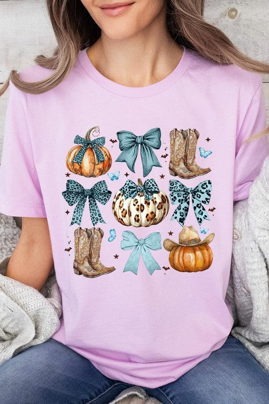 Turquoise Bow Western Fall Graphic Tee