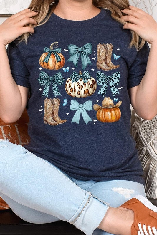 Turquoise Bow Western Fall Graphic Tee