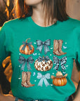 Turquoise Bow Western Fall Graphic Tee