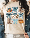 Turquoise Bow Western Fall Graphic Tee