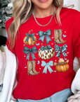 Turquoise Bow Western Fall Graphic Tee