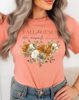 Fall For Jesus He Never Leaves Graphic Tee