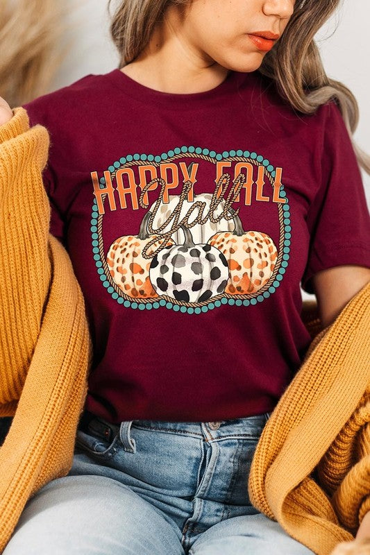 Happy Fall Y&#39;all Graphic Tee