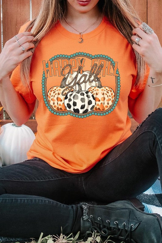 Happy Fall Y&#39;all Graphic Tee