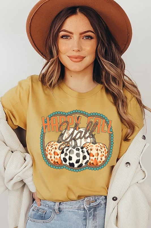 Happy Fall Y&#39;all Graphic Tee