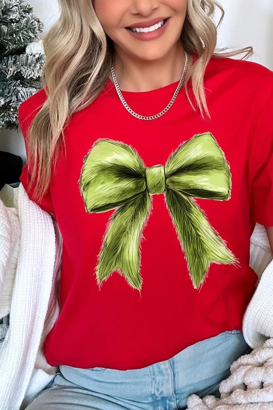 Grinchmas Coquette Bow Graphic Tee