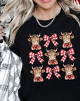 Christmas Highland Cow Graphic Tee