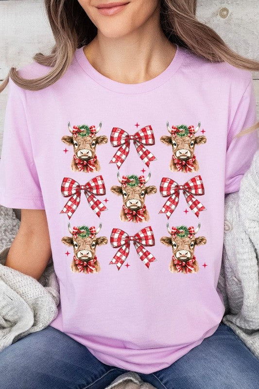 Christmas Highland Cow Graphic Tee