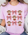 Christmas Highland Cow Graphic Tee