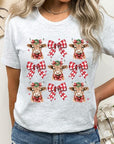 Christmas Highland Cow Graphic Tee