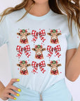 Christmas Highland Cow Graphic Tee