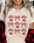 Christmas Highland Cow Graphic Tee