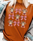 Christmas Highland Cow Graphic Tee