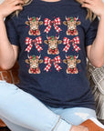 Christmas Highland Cow Graphic Tee