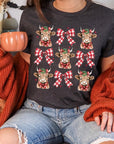 Christmas Highland Cow Graphic Tee