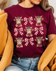 Christmas Highland Cow Graphic Tee