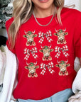 Christmas Highland Cow Graphic Tee