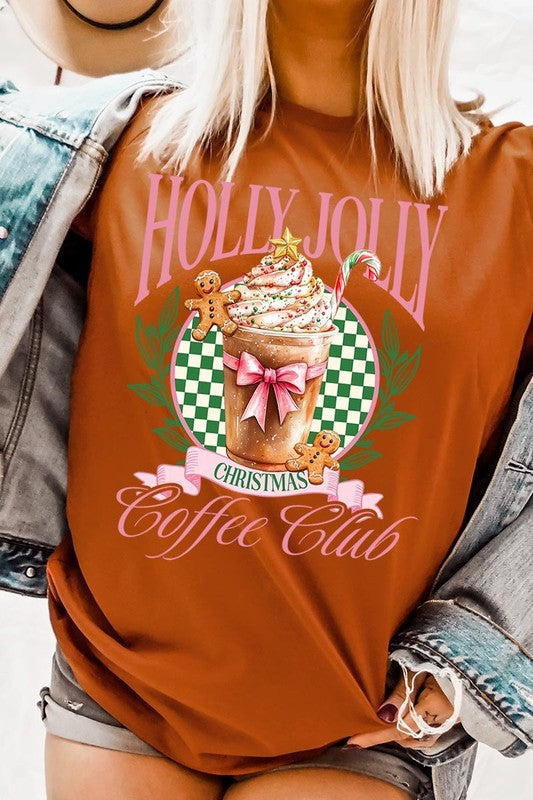 Holly Jolly Christmas Coffee Club Graphic Tee