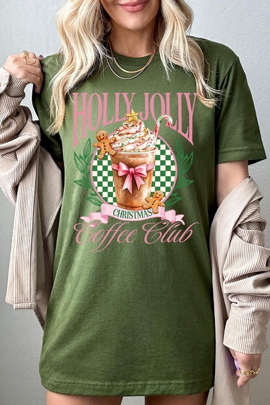 Holly Jolly Christmas Coffee Club Graphic Tee