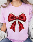 Christmas Santa Bow Graphic Tee