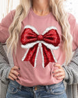 Christmas Santa Bow Graphic Tee