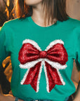 Christmas Santa Bow Graphic Tee