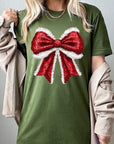 Christmas Santa Bow Graphic Tee