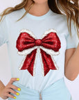 Christmas Santa Bow Graphic Tee