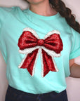 Christmas Santa Bow Graphic Tee