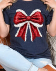 Christmas Santa Bow Graphic Tee