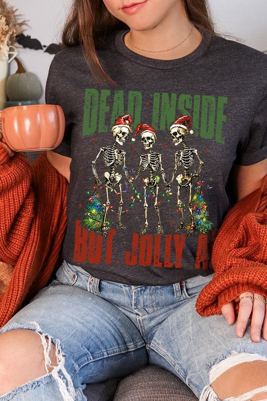 Dead Inside But Jolly AF Skeleton Graphic Tee